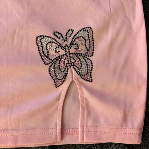 SHEIN Rhinestone Mini Skirt with Slit - Picture 3 of 4